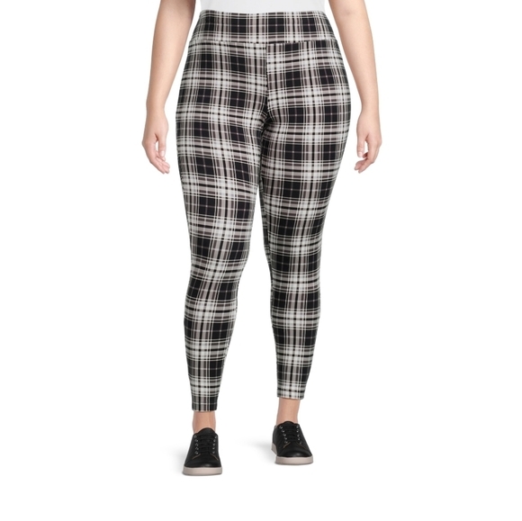 Terra & Sky Plus Size Plaid Leggings - Picture 1 of 8